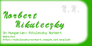 norbert mikuleczky business card
